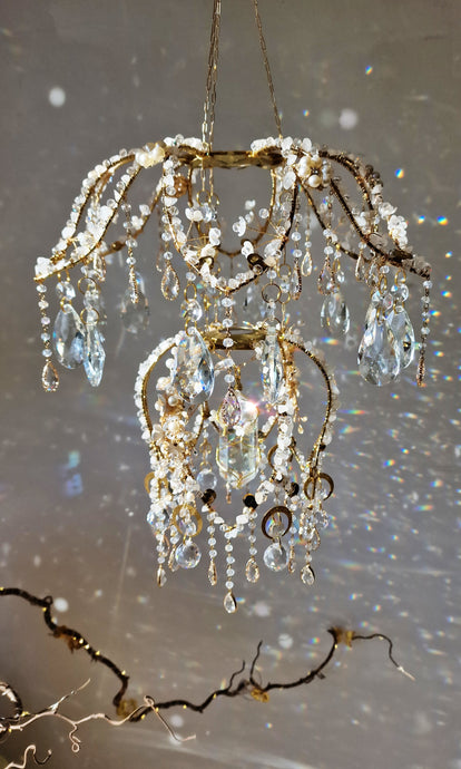 Lotus flower crystal suncatcher