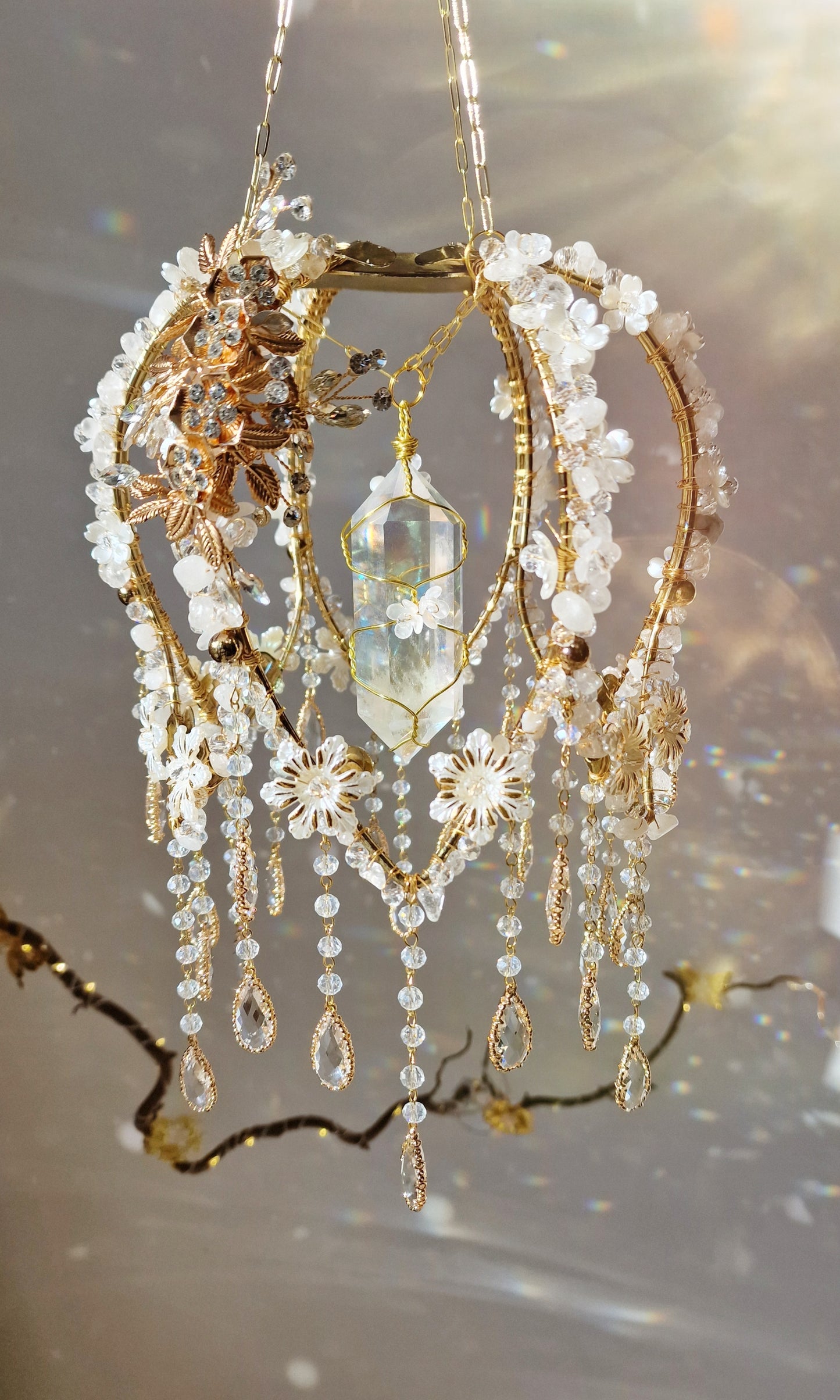 Flower crystal suncatcher - Lucy