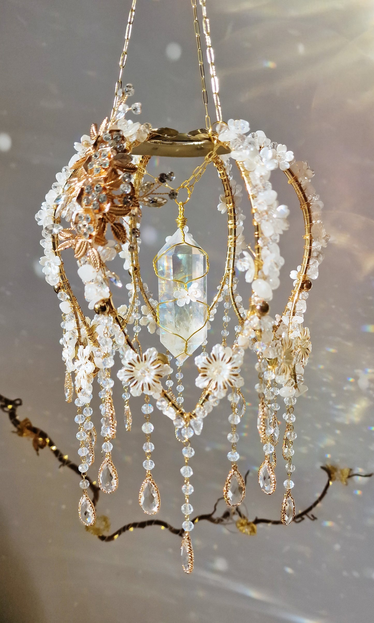 Flower crystal suncatcher - Lucy