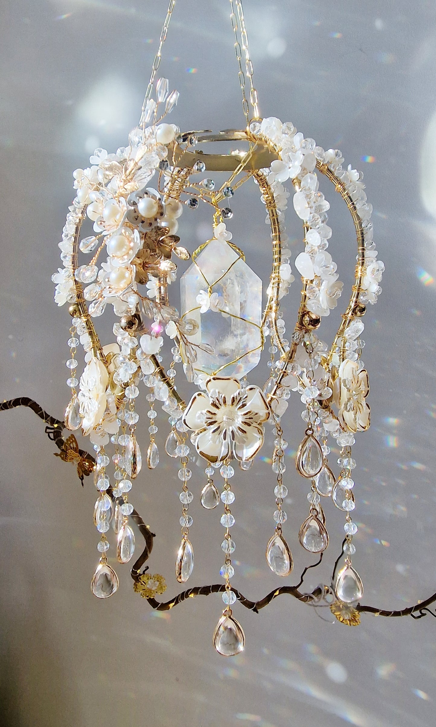 Flower crystal suncatcher - Susan