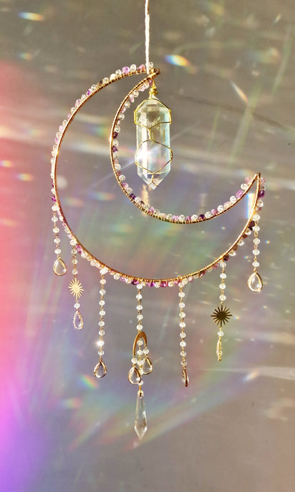 New - Moon suncatcher amethyst - Bianca
