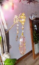 Load image into Gallery viewer, suncatcher wand rose aura quartz blossom