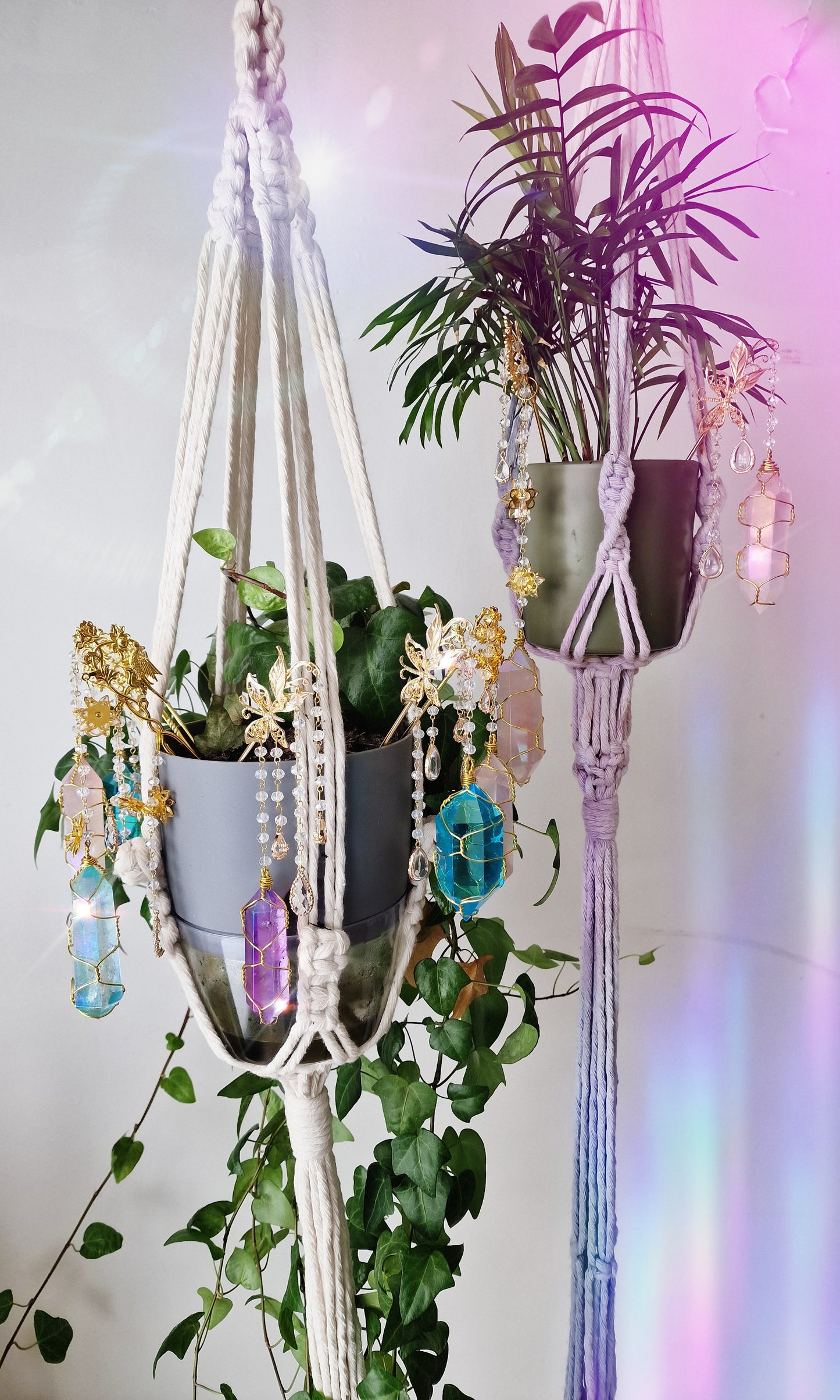 NEW suncatcher wand blue aura quartz butterfly