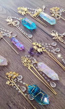 Load image into Gallery viewer, Suncatcher wand blue aura quartz bird