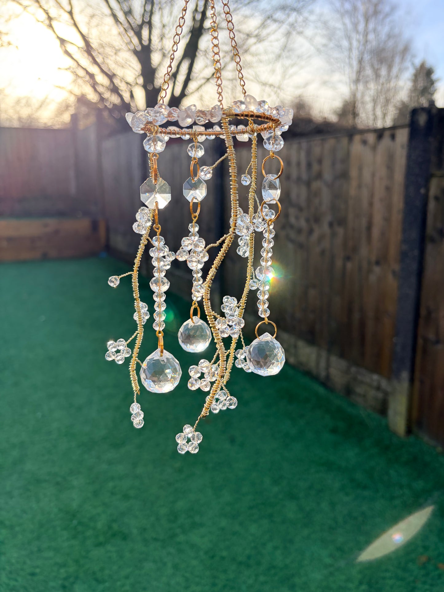 Patreon Floral sun catcher DIY kit with crystals - Vinca