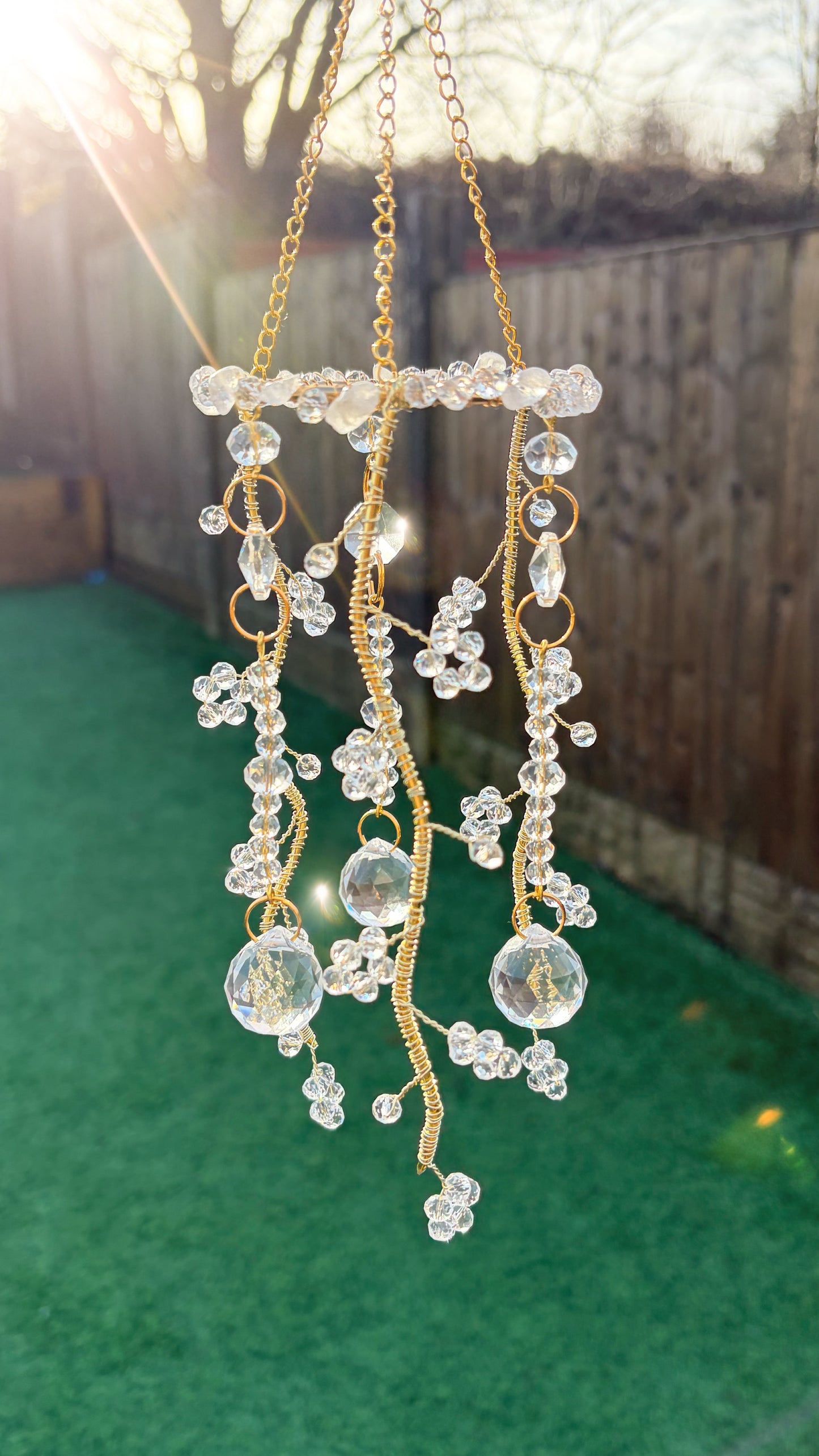 Patreon Floral sun catcher DIY kit with crystals - Vinca