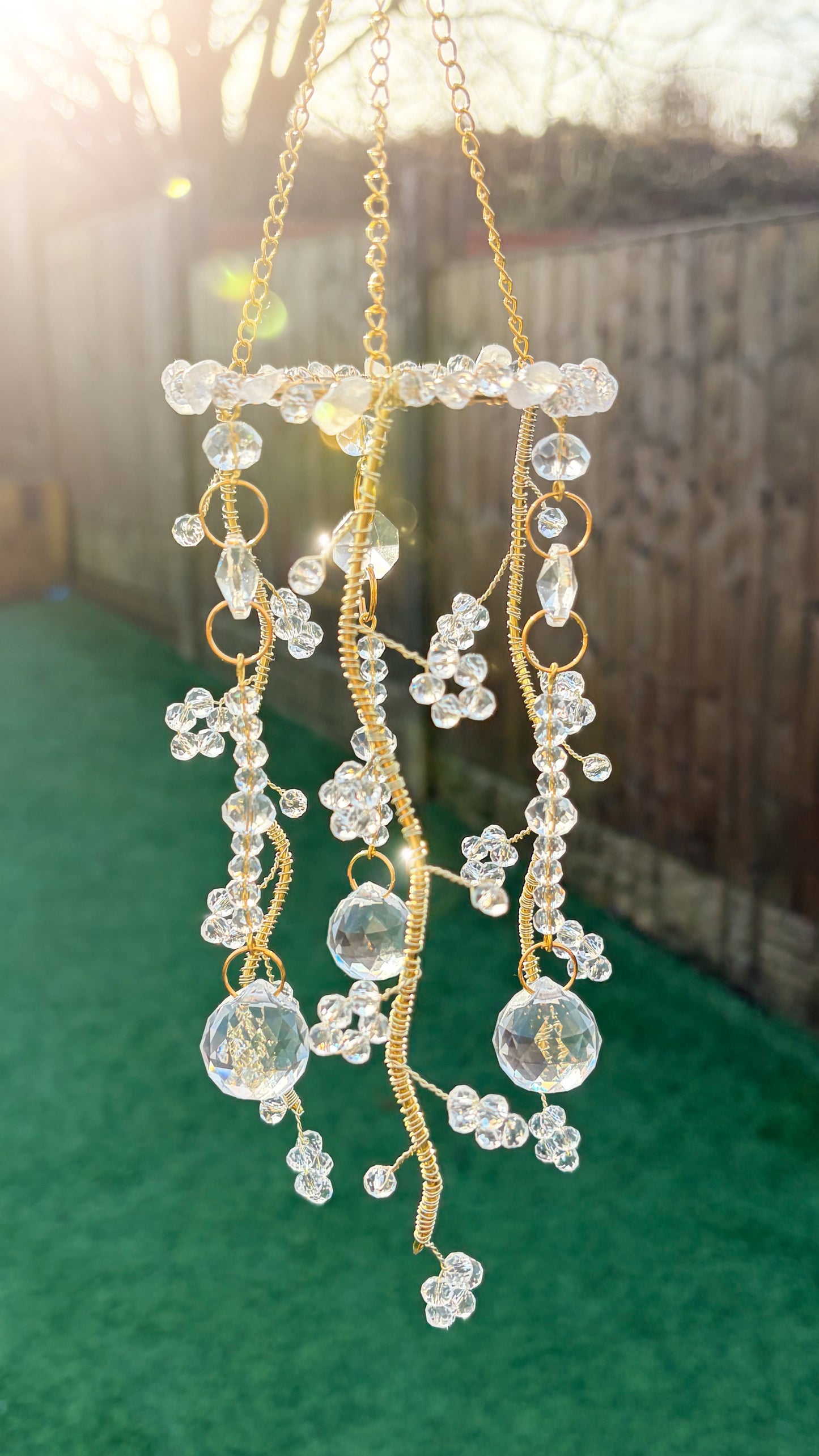 Patreon Floral sun catcher DIY kit with crystals - Vinca