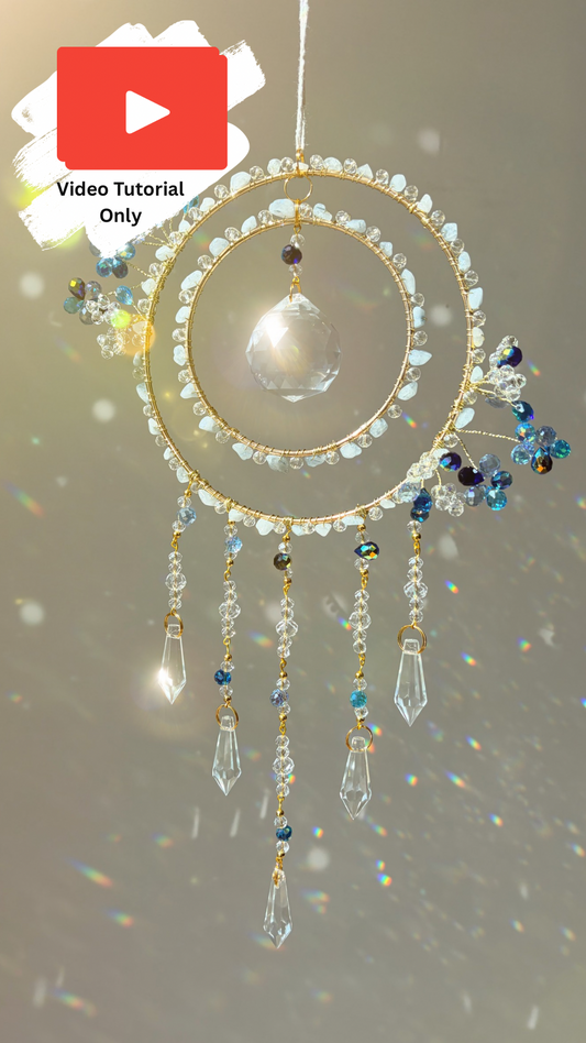 Blue Floral Suncatcher Video Tutorial + Materials Guide | Moonflower Blue