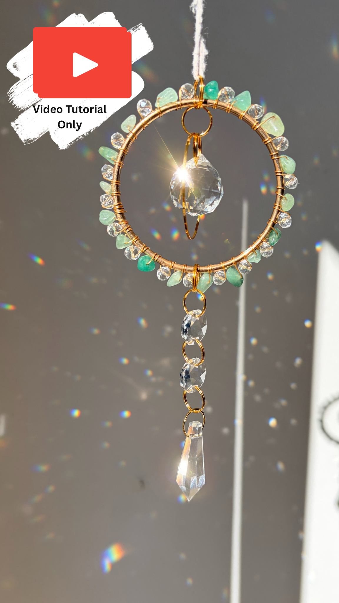 Beginner Crystal Beaded Hoop Suncatcher Video Tutorial + Materials Guide | Lunara Hoop