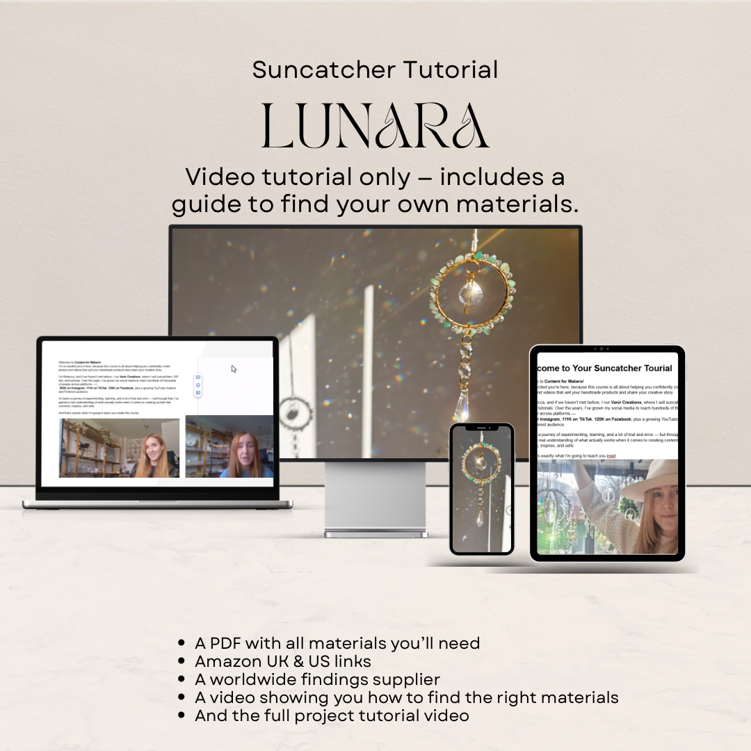 Beginner Crystal Beaded Hoop Suncatcher Video Tutorial + Materials Guide | Lunara Hoop