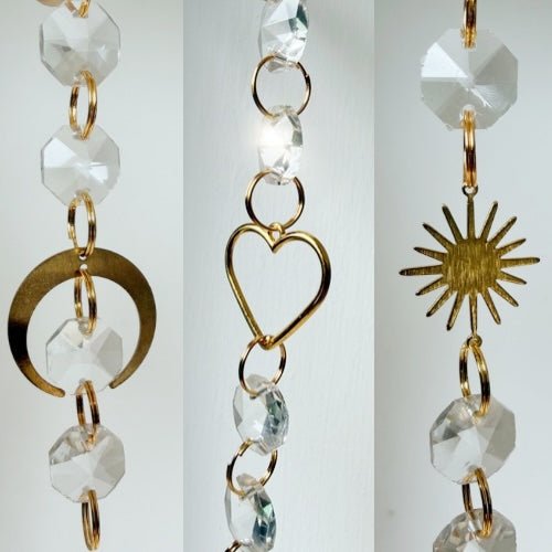 DIY suncatcher kit crystal suncatcher - Moon and star