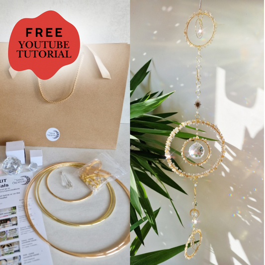 Beaded Hoop Suncatcher DIY Kit with Video Tutorial - 3 Suns