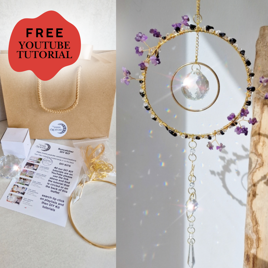 Crystal Flower Suncatcher DIY Kit handmade Floral Craft Kit - Flower