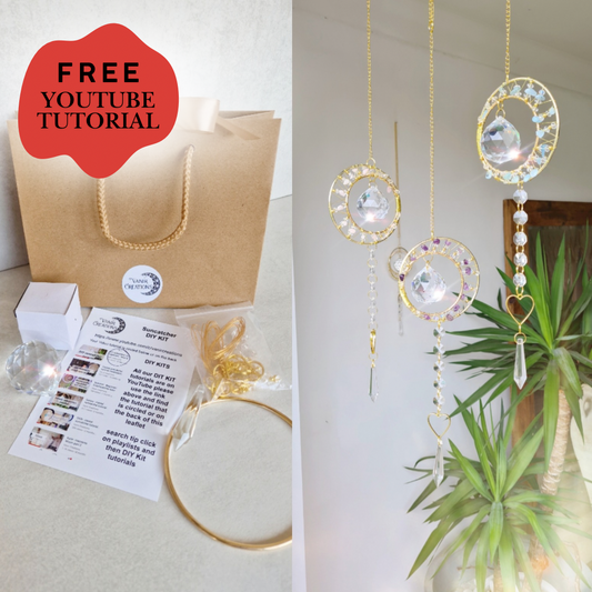 DIY suncatcher kit crystal suncatcher - Moon and star
