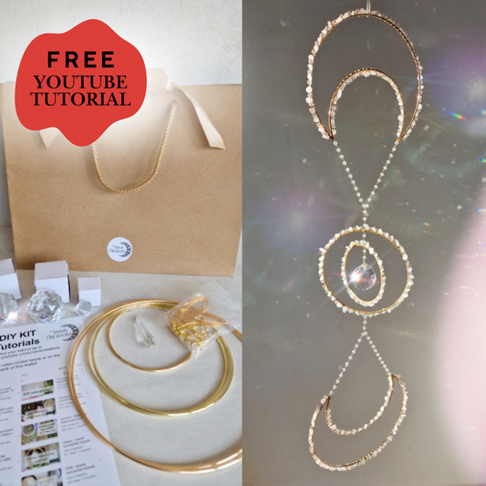 Crystal Moon Suncatcher DIY Kit Lunar Light Catcher Craft Kit - Linda