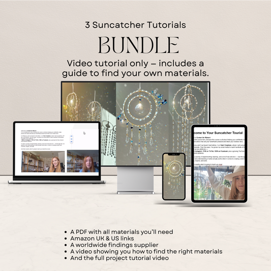 3 Suncatcher Tutorials Bundle – DIY Crystal Designs + Materials Guide