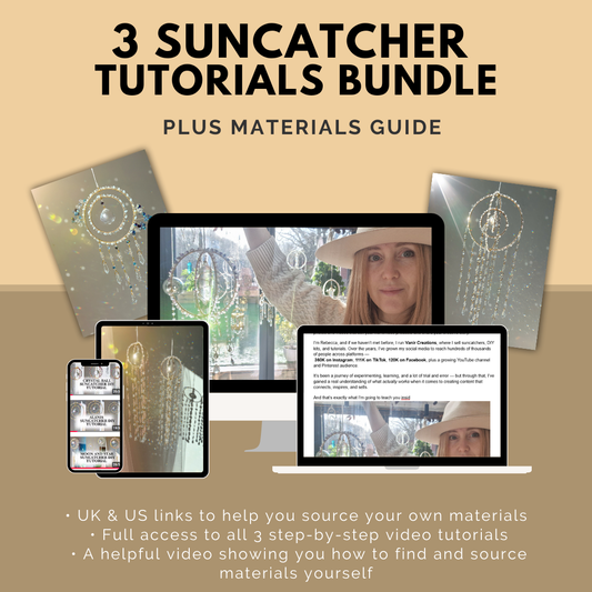3 Suncatcher Tutorials Bundle – DIY Crystal Designs + Materials Guide