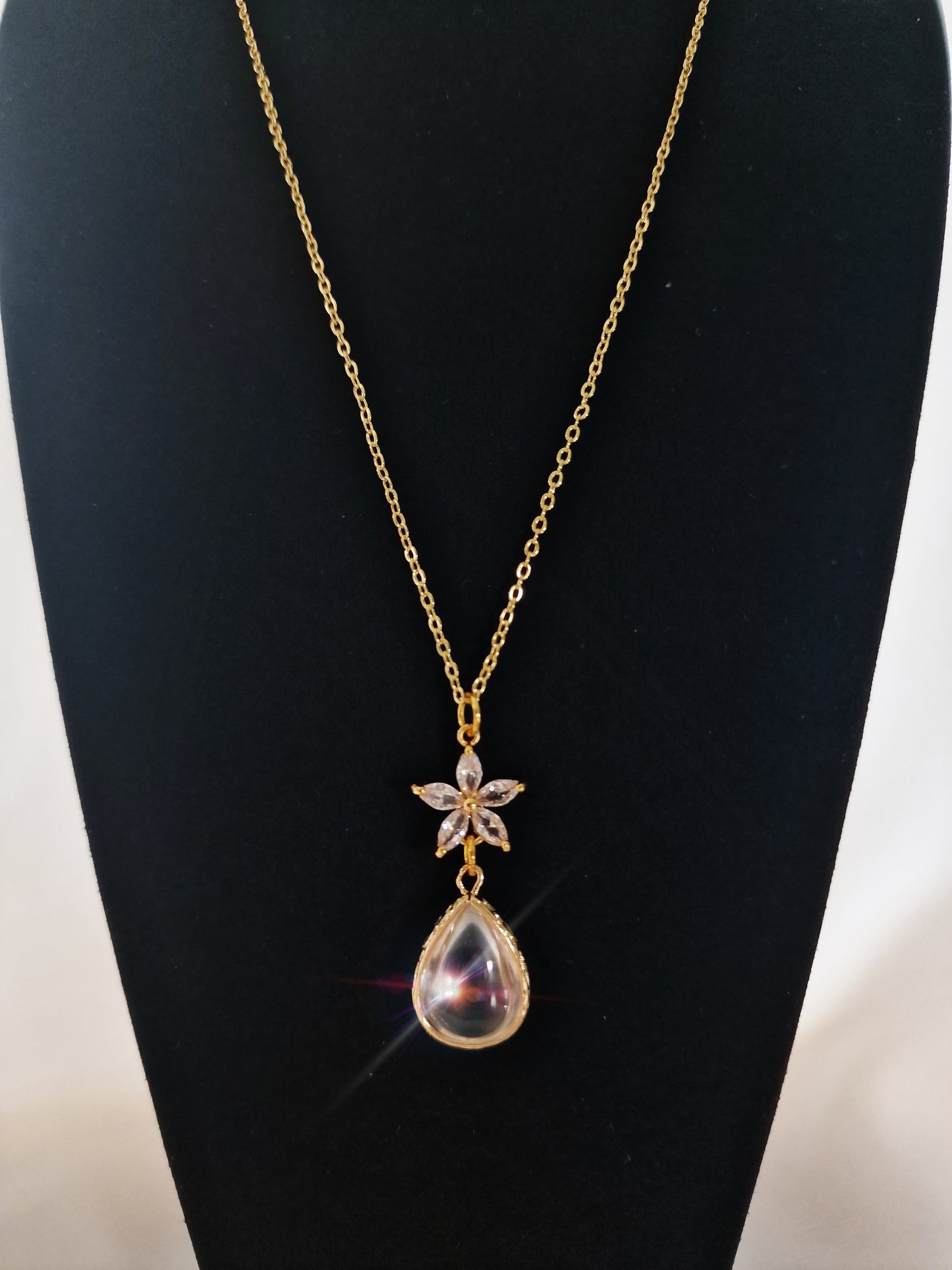 Wearable Flower Droplet Suncatcher – Necklace Only