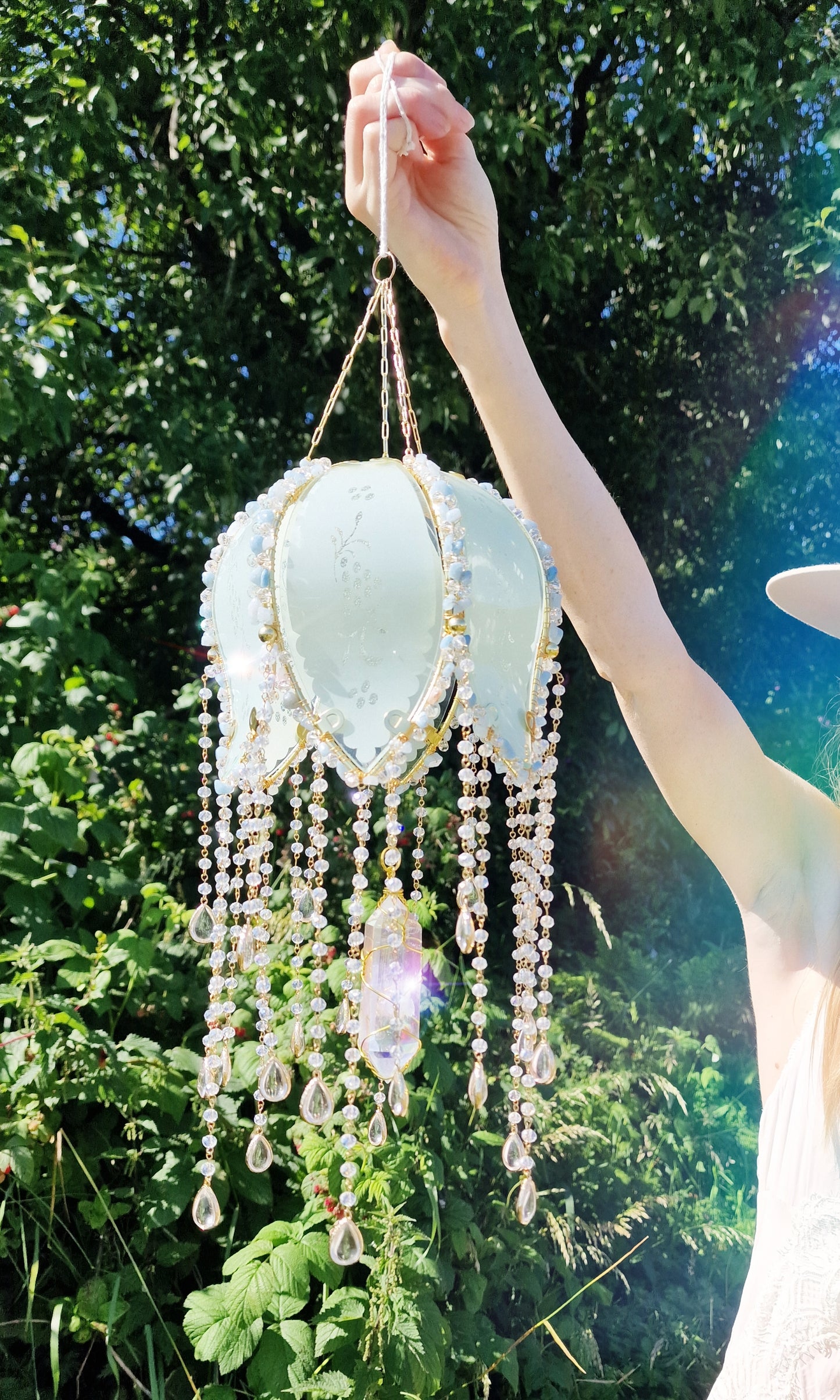 Opal bloom suncatcher lampshade