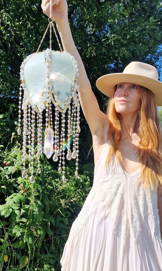 Opal bloom suncatcher lampshade