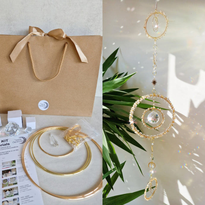 Beaded Hoop Suncatcher DIY Kit with Video Tutorial - 3 Suns