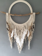 Load image into Gallery viewer, Large feathered driftwood dreamcatcher