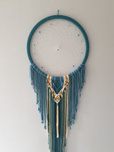 Load image into Gallery viewer, Large blue and biege dreamcatcher