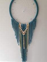 Load image into Gallery viewer, Large blue and biege dreamcatcher