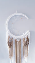 Load image into Gallery viewer, Bohemian macrame moon dreamcatcher