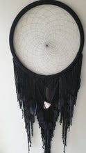 Load image into Gallery viewer, Black rose quartz dreamcatcher. Black fairy