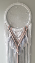Load image into Gallery viewer, White boho dreamcatcher with stone