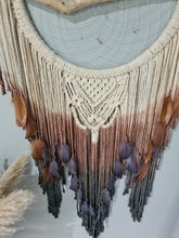 Load image into Gallery viewer, Large macrame driftwood wall hanging with dip dye
