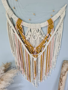 macrame moon catcher tutorial and DIY kit - lilly