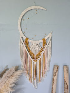 macrame moon catcher tutorial and DIY kit - lilly