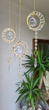 Load image into Gallery viewer, Moon and star crystal suncatcher