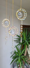 Load image into Gallery viewer, Moon and star crystal suncatcher