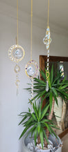 Load image into Gallery viewer, Moon and star crystal suncatcher