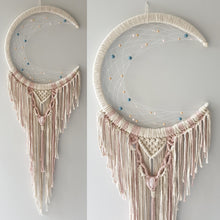 Load image into Gallery viewer, neutral beaded crystal mooncatcher  