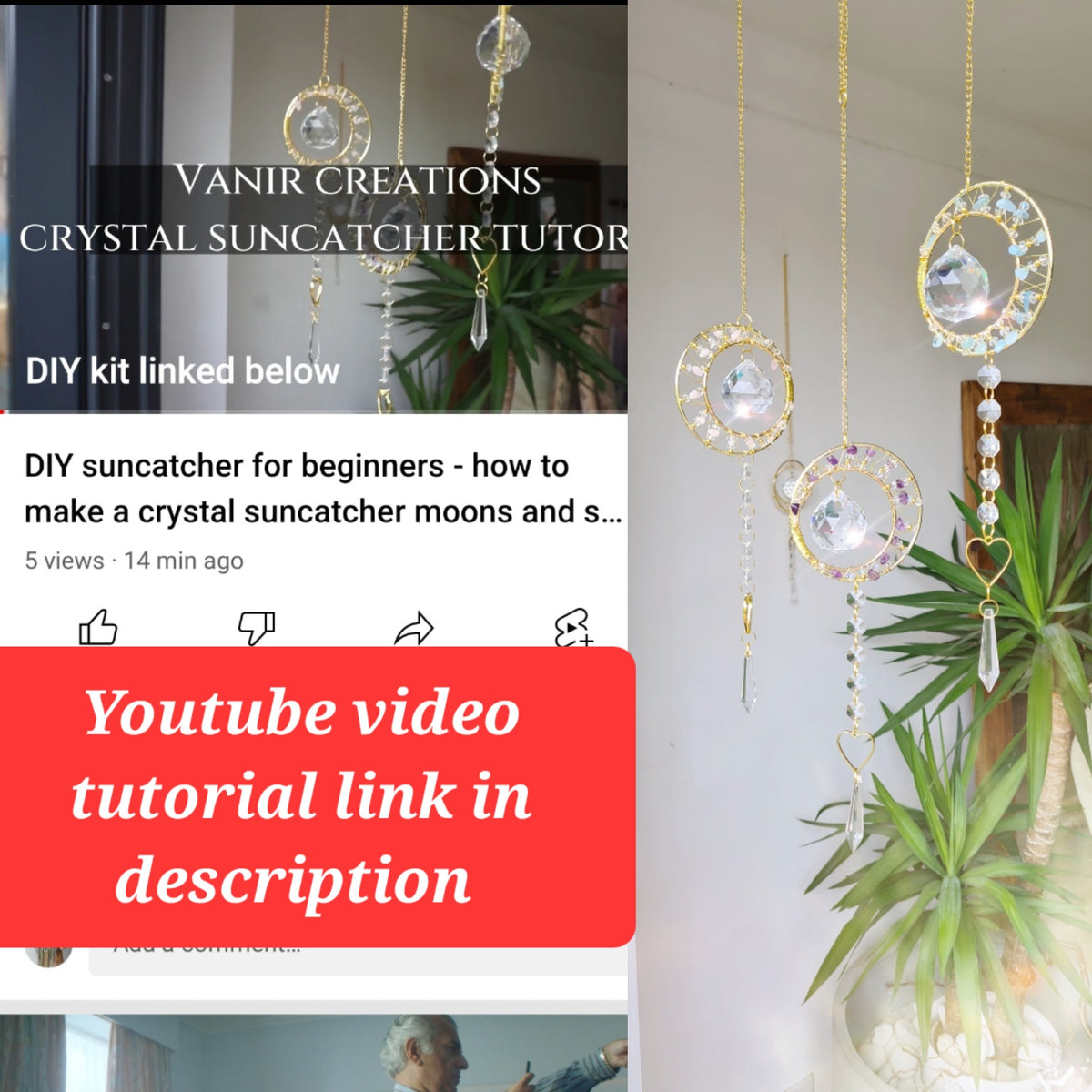 DIY suncatcher kit crystal suncatcher - Moon and star – Vanir Creations