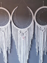 Load image into Gallery viewer, 3 moons dreamcatcher. Rose quartz included