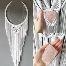 Load image into Gallery viewer, rose quarts dreamcatcher beaded white 