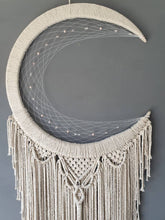 Load image into Gallery viewer, Mardoll Natural macrame moon dreamcatcher.