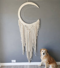 Load image into Gallery viewer, Natural Huge Moon Macrame