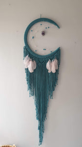 Stunning teal mooncatcher with crystal
