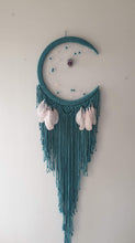 Load image into Gallery viewer, Stunning teal mooncatcher with crystal