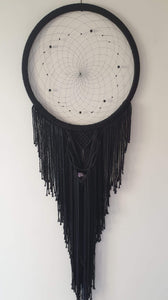 Black dream catcher with crystal