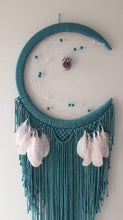 Load image into Gallery viewer, Stunning teal mooncatcher with crystal