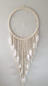 Stunning natural dreamcatcher with pretty bead and feather details