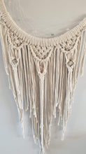 Load image into Gallery viewer, Natural beaded dreamcatcher with 3 crystal
