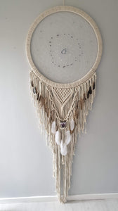 Stunning Dramcatcher in natural string with crystal